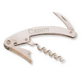 All Stainless Steel Corkscrew & Opener W/ Serrated Knife (1"x4 1/2")